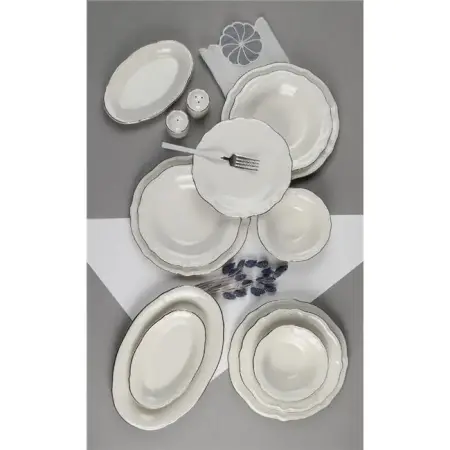Porser Platin Yaldız Fulya Yemek Seti 53 Parça - Porser