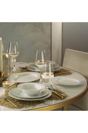 Porzellan Bsk51yt520 Basak Matte Gold 51-teiliges Tafelservice für 12 Personen P203YMT. 60924. 01 - Kütahya Porselen