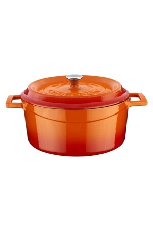 Pot Trendy Round Cast Iron Diameter 24 cm Orange 6975series 2016ST02122847 - Lava