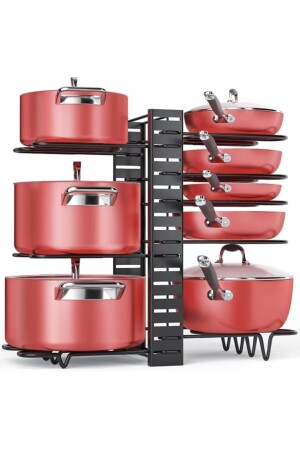 Pots And Pans Organizer Shelf For Cabinet 3 Different Uses 8 Tiers 13242819 - HÜNKAR HOME