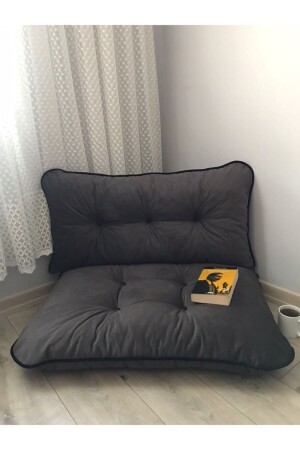 Pouf Honeycomb Front Pallet Floor Cushion Double Set Anthracite 70x100cm - Lavinia Puf