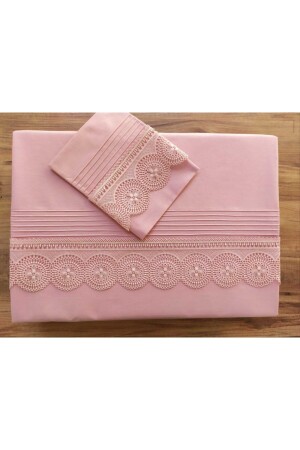 Powder Ahu Ribbed Dowry Double Duvet Cover Set HDD4588 - Çeyiz Bahçesi