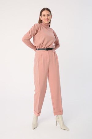 Powder Belted Double Leg Pleated Carrot Trousers - Allday