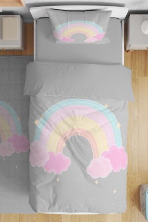 Powder Colored Rainbow Patterned Single Baby Kids Bedding Set evnev00096 - Evpanya
