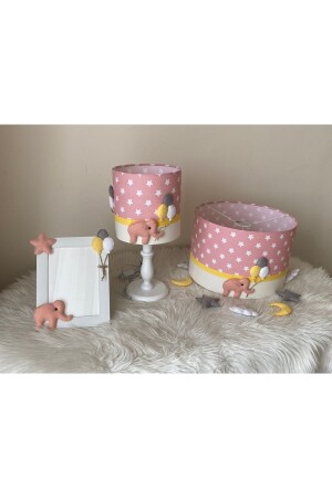 Powder Elephant Figured Baby Room Chandelier Lampshade Frame Set TYC00445061933 - atölye ay ışığı