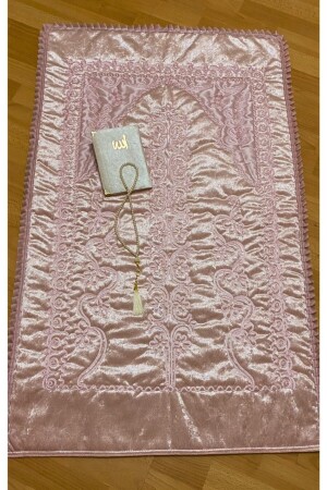Powder Velvet Prayer Mat 3 Piece Dowry Bundle Bride Groom Set - Ayhanhome
