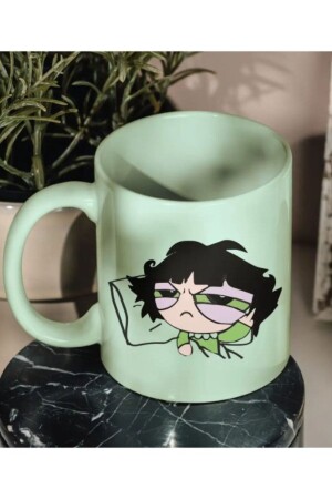 Powerpuff Girls Sleepless Buttercup Mintgrüne Geschenktasse TYC00825678274 - Bikutumutluluk