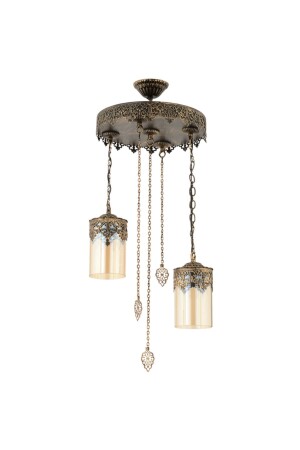 Poyraz 2 Piece Antique Colored Pendant Lamp Chandelier G-558-2 - Trendylight