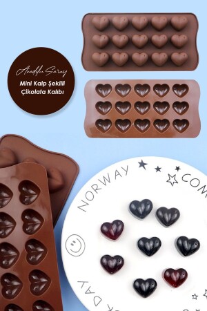 Practical 15 Piece Silicone Heart Patterned Chocolate Mold Heart Silicone Chocolate Candy Mold - Anadolu Saray Çarşısı