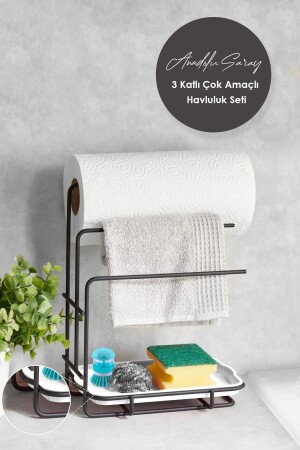 Practical 3-Layer Multi-Purpose Towel Holder Set | . organizer - Anadolu Saray Çarşısı