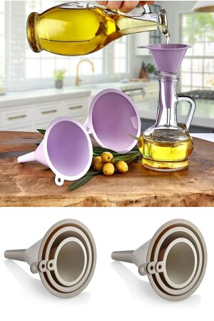 Practical 3 Size Funnel Set 3 Funnel Set 3 Size Colored Plastic Funnel - Çavdar Group
