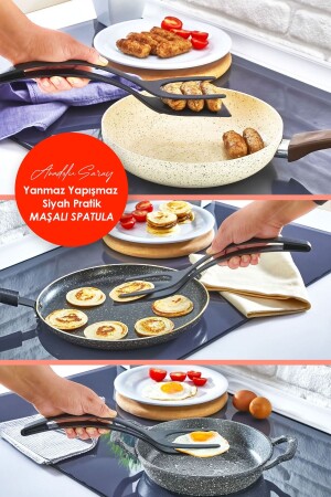 Practical Fireproof Non-Stick Hard Plastic Tong Spatula Resistant Up to 220 Degrees - 1 Piece - Anadolu Saray Çarşısı