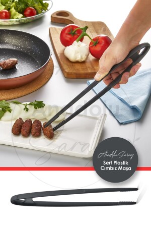 Practical Fireproof Non-Stick Hard Plastic Tweezer Tongs Durable Up to 220 Degrees Tweezer Tongs - 1 Pc - Anadolu Saray Çarşısı