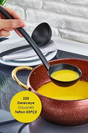 Practical Fireproof Non-Stick Teflon Ladle 220 Degree Resistant Teflon Service Ladle 1 Piece - Anadolu Saray Çarşısı