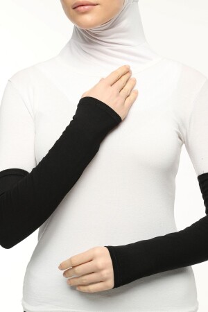 Practical Hijab Sleeve Combed Cotton Prayer Sleeve Plain Black - Altobeh