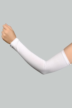 Practical Hijab Sleeve Combed Cotton Prayer Sleeve Plain White - Altobeh