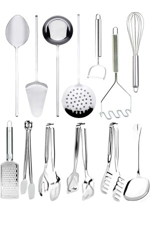 Practical Kitchen Utensils Serving Tongs Set Ladle Colander Set Spatula Colander Ladle Set Tongs Set T090498S203 - Mirilliahome