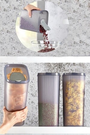 Practical Lid Food Pulses Storage Container 3 Pieces 4000 Ml BYV-STORAGE3PCS4000ML - Bayev