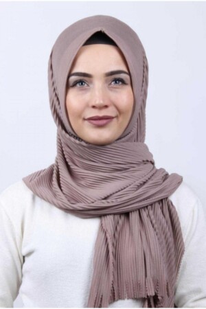 Practical Pleated Ready Shawl Mink - Scarf Box