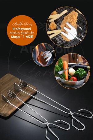 Practical Scissors Steel Type Salad BBQ Barbecue and Serving Tongs - 1 PC - Anadolu Saray