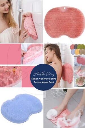 Practical Silicone Bath Brush with Suction Cup Massage Pad Back Foot Pad Washing Tool Back Washcloth Foot Mat - Anadolu Saray Çarşısı