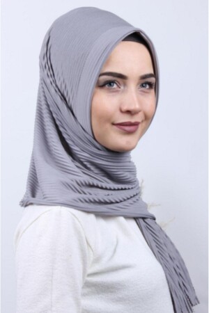 Praktischer, plissierter Schal in Grau - Scarf Box