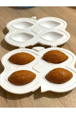 Praktisches Gerät zur Herstellung gefüllter Fleischbällchen, 4-teilig, 3 Teller, speziell aus schmutz- und ölabweisendem Kunststoff, Sonderanfertigung - Abnturk
