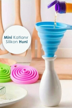 MNZ-Practical Mini Silicone Folding Funnel Accordion Funnel Folding - قطعة واحدة - Beyzana