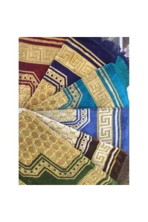 Prayer Rug Şinginger Velvet Prayer Rug 4 Pieces Colorful6 - Doğru