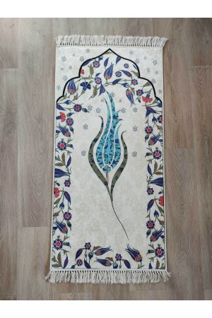 Prayer Rug Turquoise Tulip Pattern Soft Prayer Rug Prayer Rug est01499 - PAWWY