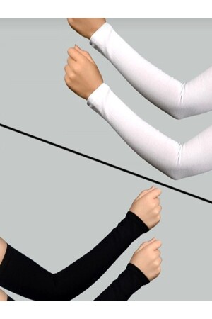Prayer Sleeve Black and White Hijab Sleeve - Beyaz Düş