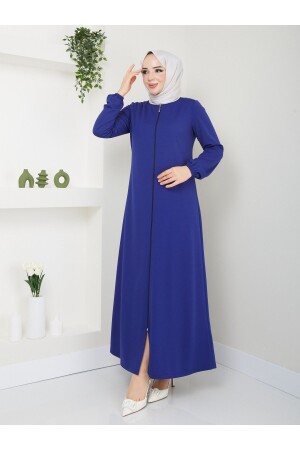 Prayer Zippered Abaya Indigo - Dlc Tekstil
