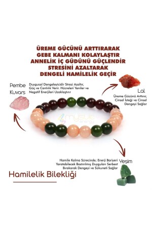 Pregnancy Natural Stone Charm Bracelet (garnet, pink Quartz, jade Stone Natural Stone Bracelet) MysticEnergyBeklik-t - Mystic Energy