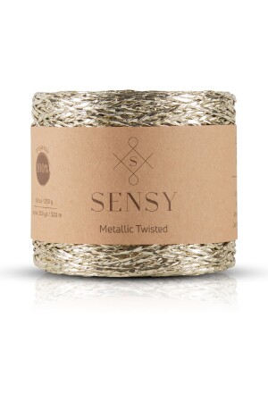 Premium 320 M Silvery Metallic Thread Shiny Bag Raffia Knitted Thread Metallic Evening Dress Thread 250 Gr Light Yellow METALİKIP - SENSY