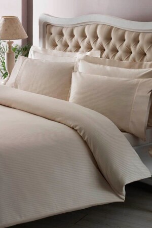 Premium Basic King Size Cotton Satin Duvet Cover Set Cream 60117191 - Taç
