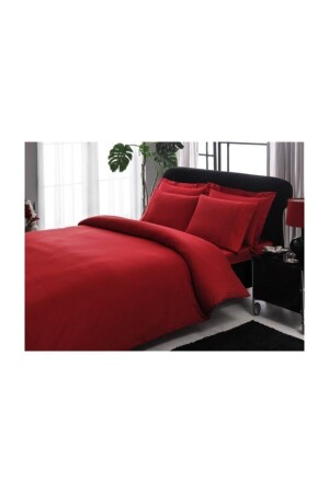 Premium Basic Stripe Red Double Duvet Cover Set 712823934599 - Taç