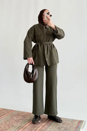 Premium Gabardine Jacket Suit Khaki - Nuuwears