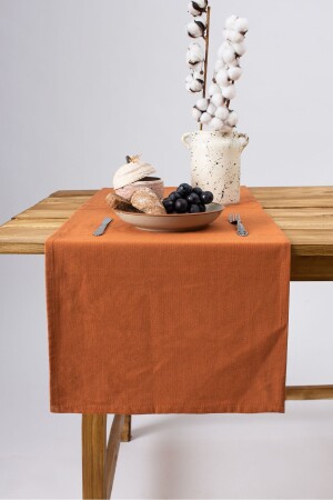 Premium Linen Cinnamon Runner 40 X 150 Cm - Wellstil