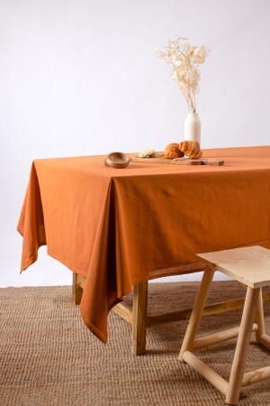 Premium Linen Cinnamon Tablecloth - Wellstil