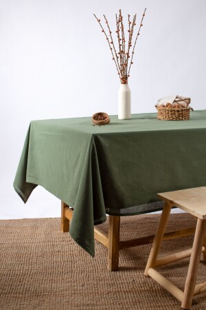 Premium Linen Khaki Tablecloth - Wellstil