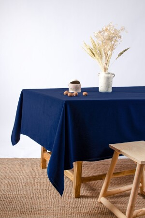 Premium Linen Navy Blue Tablecloth - Wellstil