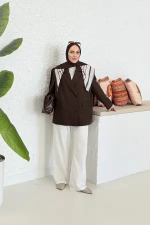 Premium Oversize Blazer Jacke Braun - Nuuwears
