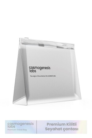 Premium Şeffaf Kilitli Plastik Seyahat Kozmetik Ve Makyaj Çantası 13x19cm - Cosmogenesis Labs