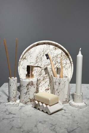 Premium Series Gold Detail Concrete Bathroom Set BM-140 - betonmall