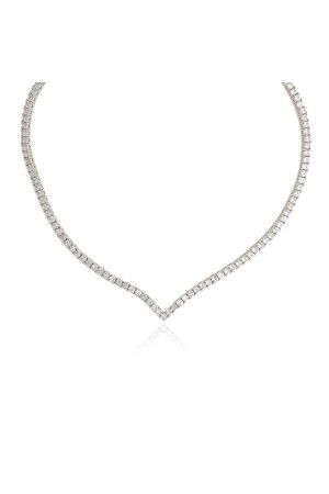 Premium V Detailed Crystal Stone Rhinestone Necklace - Everglow Jewelry