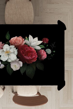 Premium Washable Stain Resistant Thai Feather Velvet Fabric Floral Tablecloth Mso436 - Viva Home