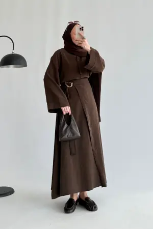 Premium Wrap Skirt Set in Coffee - Nuuwears
