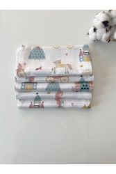 Prenses 5 Adet %100 Pamuk Çift Katlı Müslin Kumaş Omuz Örtüsü Ağız Mendili Sırt Mendili TYC00676235738 - Jaju Baby
