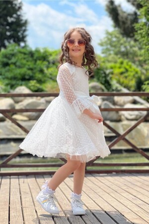 Prenses Model Beyaz Çocuk Abiye ABY4441 - ABİYEKİDS