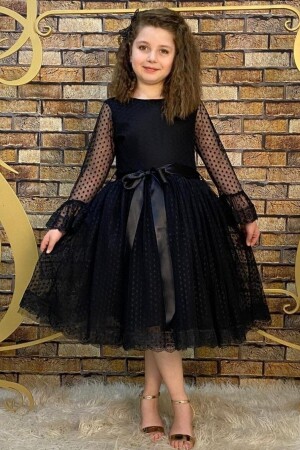 Prenses Model Siyah Çocuk Abiye ABY4441 - ABİYEKİDS
